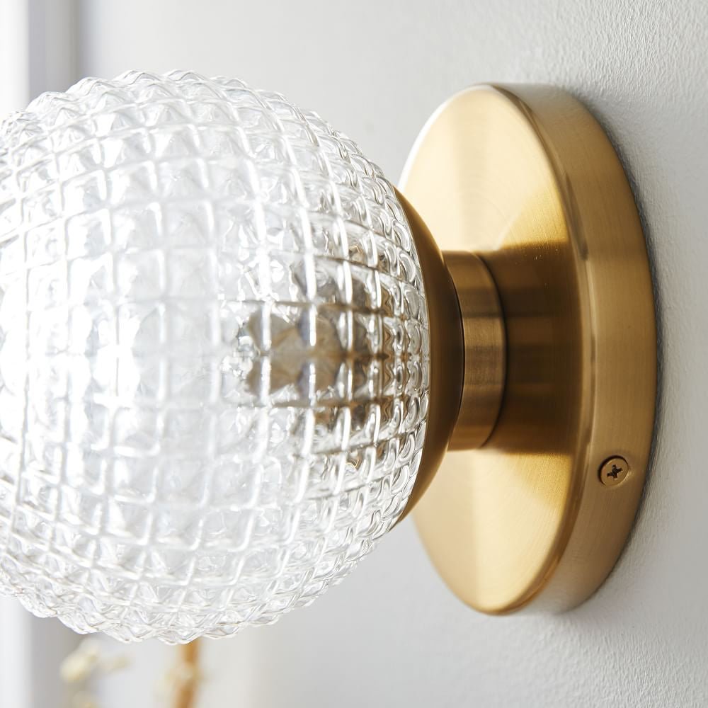 WINTHROP GLASS ORB DIMMABLE WALL LANTERN
