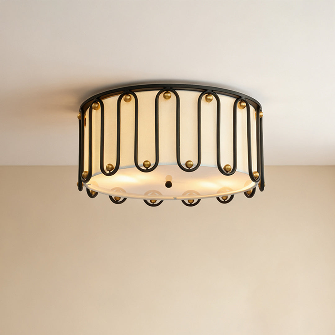 WINTHROP VINTAGE DRUM FLUSH CEILING LANTERN
