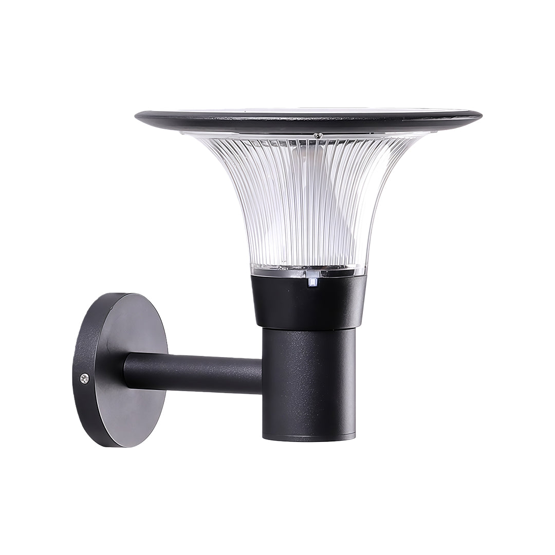 WINTHROP BLACK METAL SOLAR WALL LANTERN