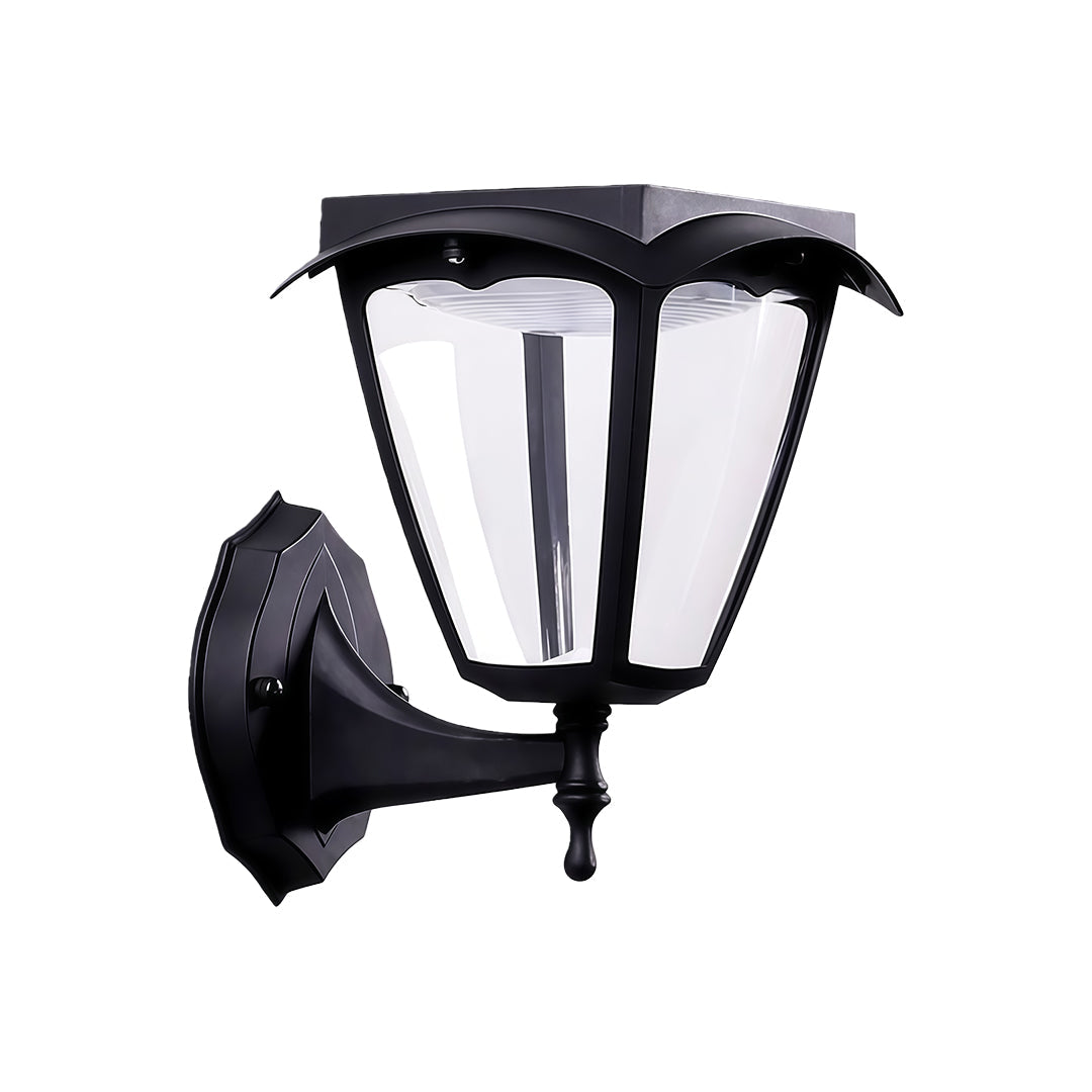 RAVENHURST BLACK SOLAR WALL LANTERN