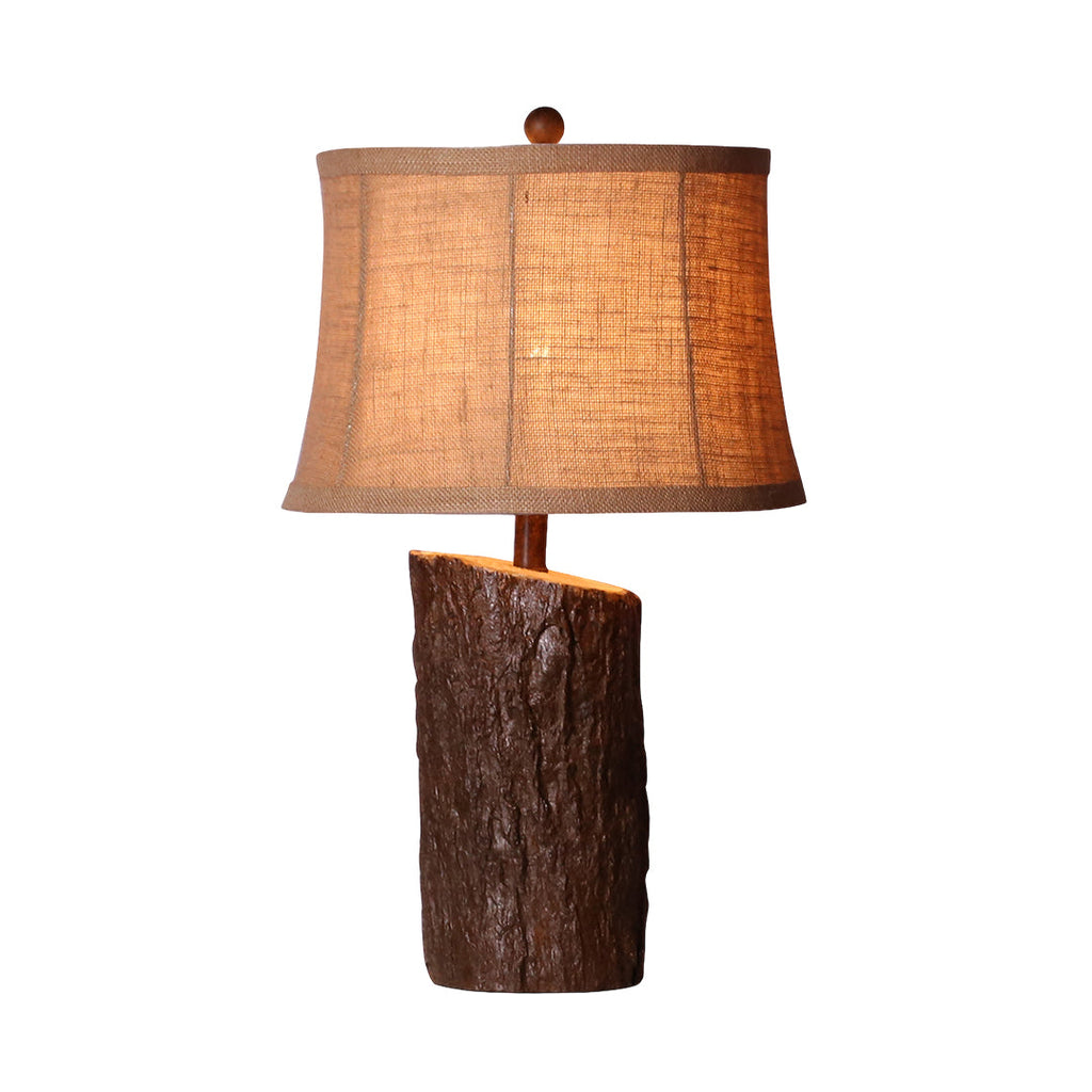 RAVENWOOD NIGHTSTAND LAMP WITH TEXTURED BARK SHADE