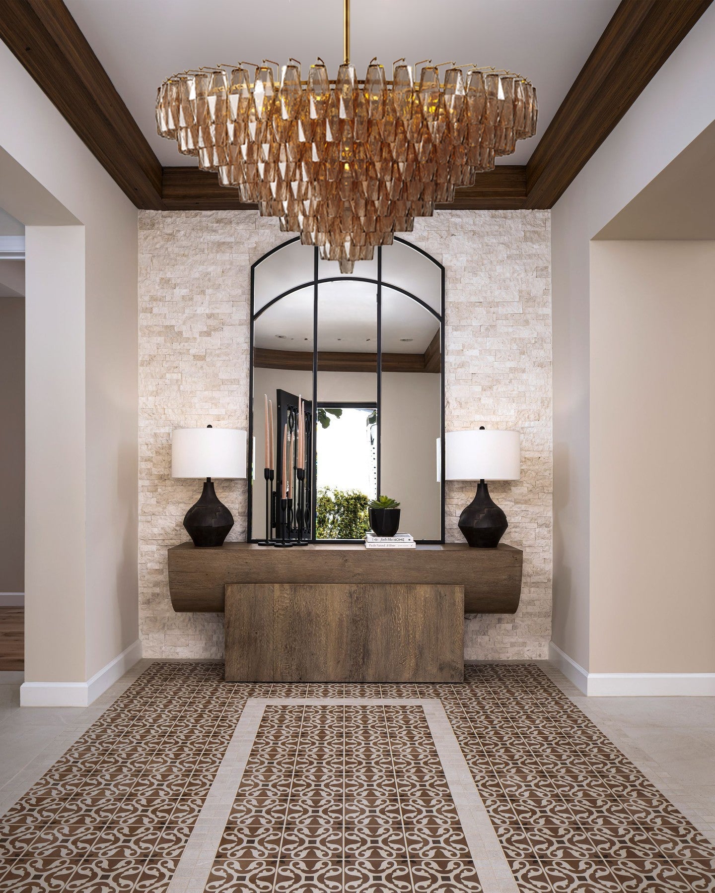 VERDANT MIST TIERED GLASS CEILING LANTERN