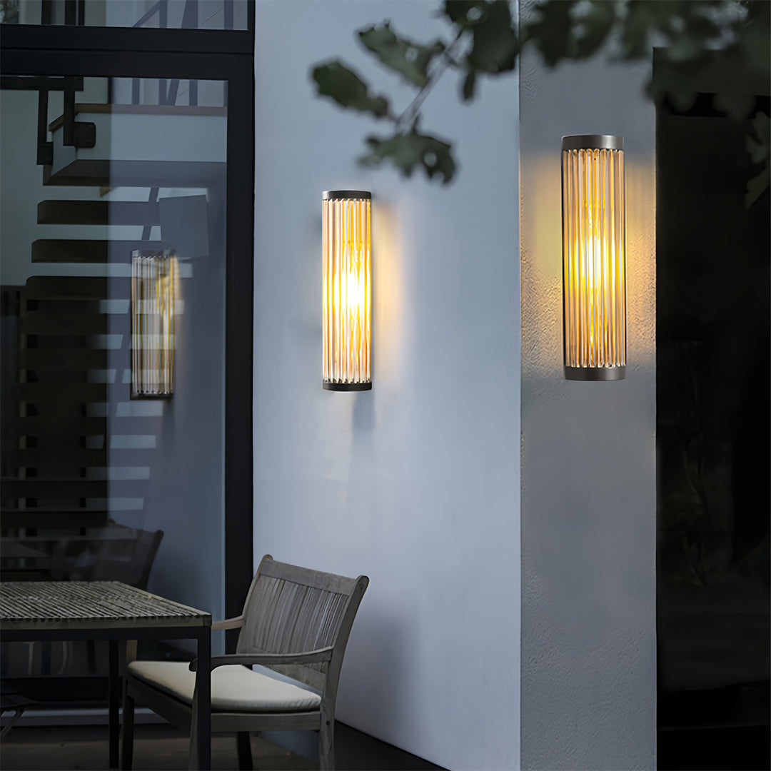 WINCHESTER CYLINDRICAL OUTDOOR LIGHTING FIXTURE, WATER-RESISTANT GARDEN LANTERN