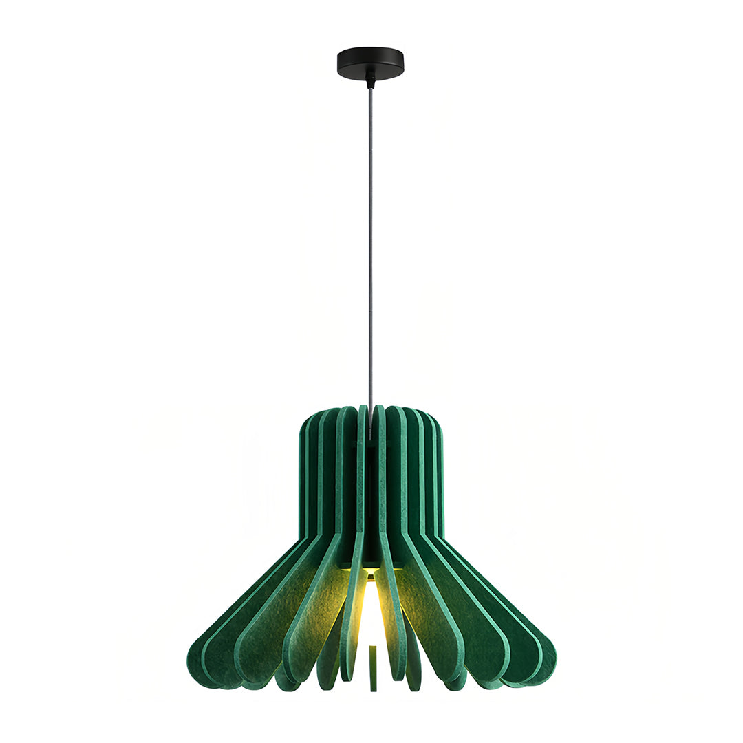 1. **MONTGOMERY FELT-ENCLOSED PENDANT LUMINAIRE**  
   A sophisticated pendant light featuring a sound-absorbing felt exterior and a robust iron frame, perfect for enhancing ambiance in any room.

2. **WINSLOW IRON & FELT HANGING ILLUMINATOR**  
   An inn