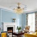 WINTHORPE GILDED IRON CEILING FAN WITH CRYSTAL ILLUMINATION