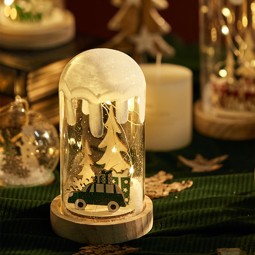 WINTERDALE WOODEN SNOWSCAPE LANTERN ORNAMENT