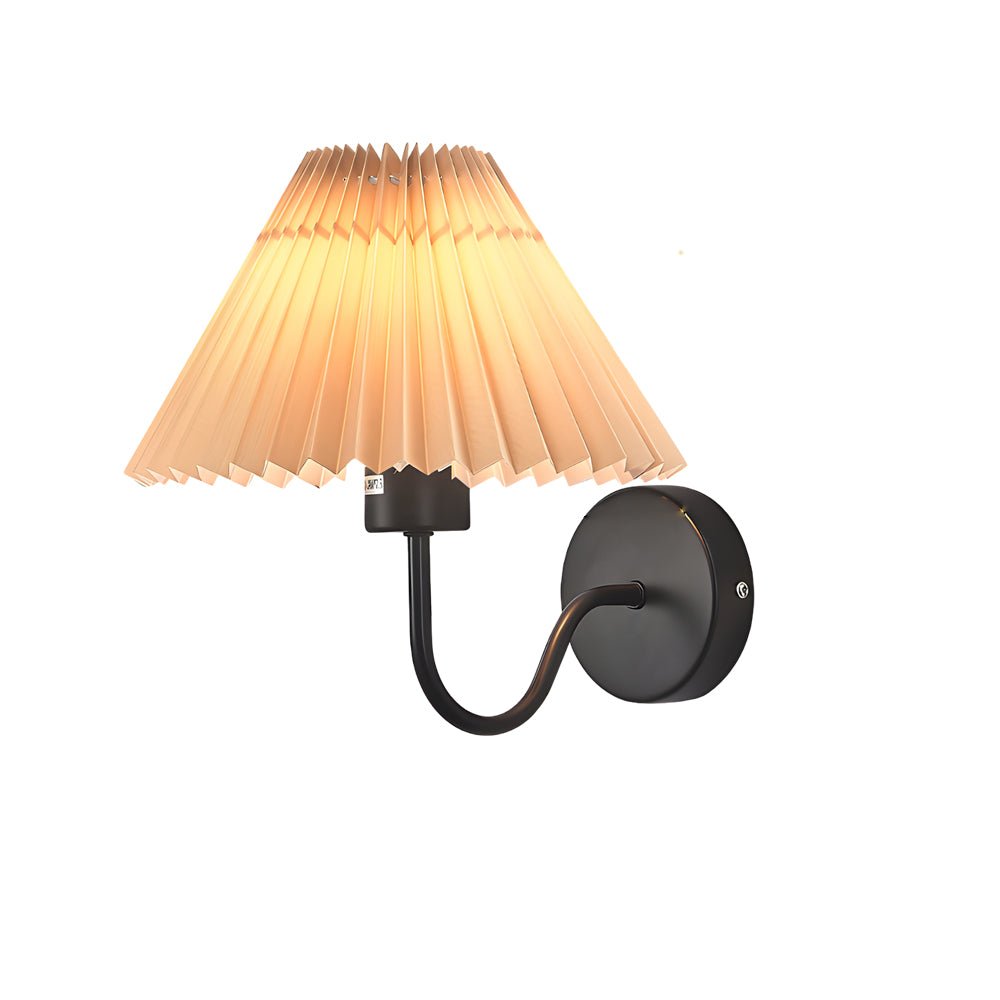 FENWICK LUSTROUS METAL WALL LAMP WITH RUFFLED TEXTILE SHADE