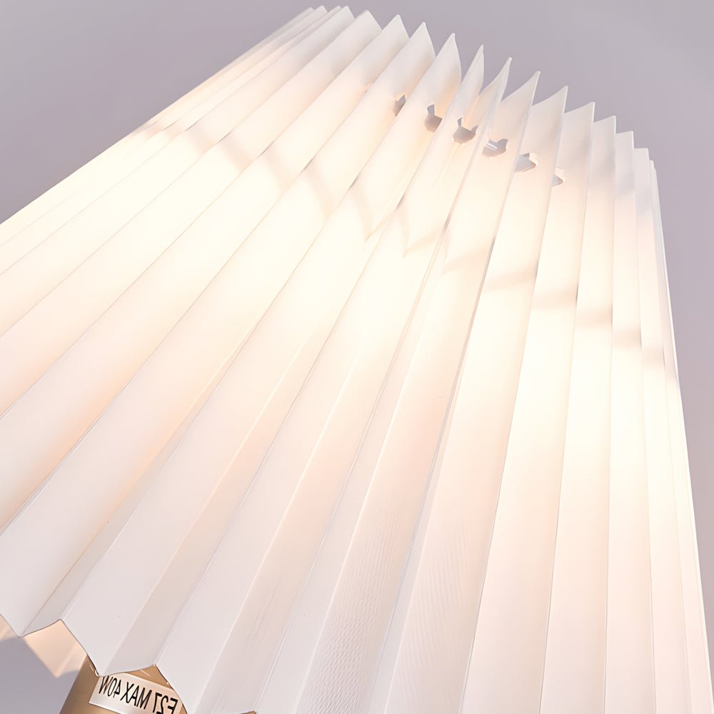FENWICK LUSTROUS METAL WALL LAMP WITH RUFFLED TEXTILE SHADE