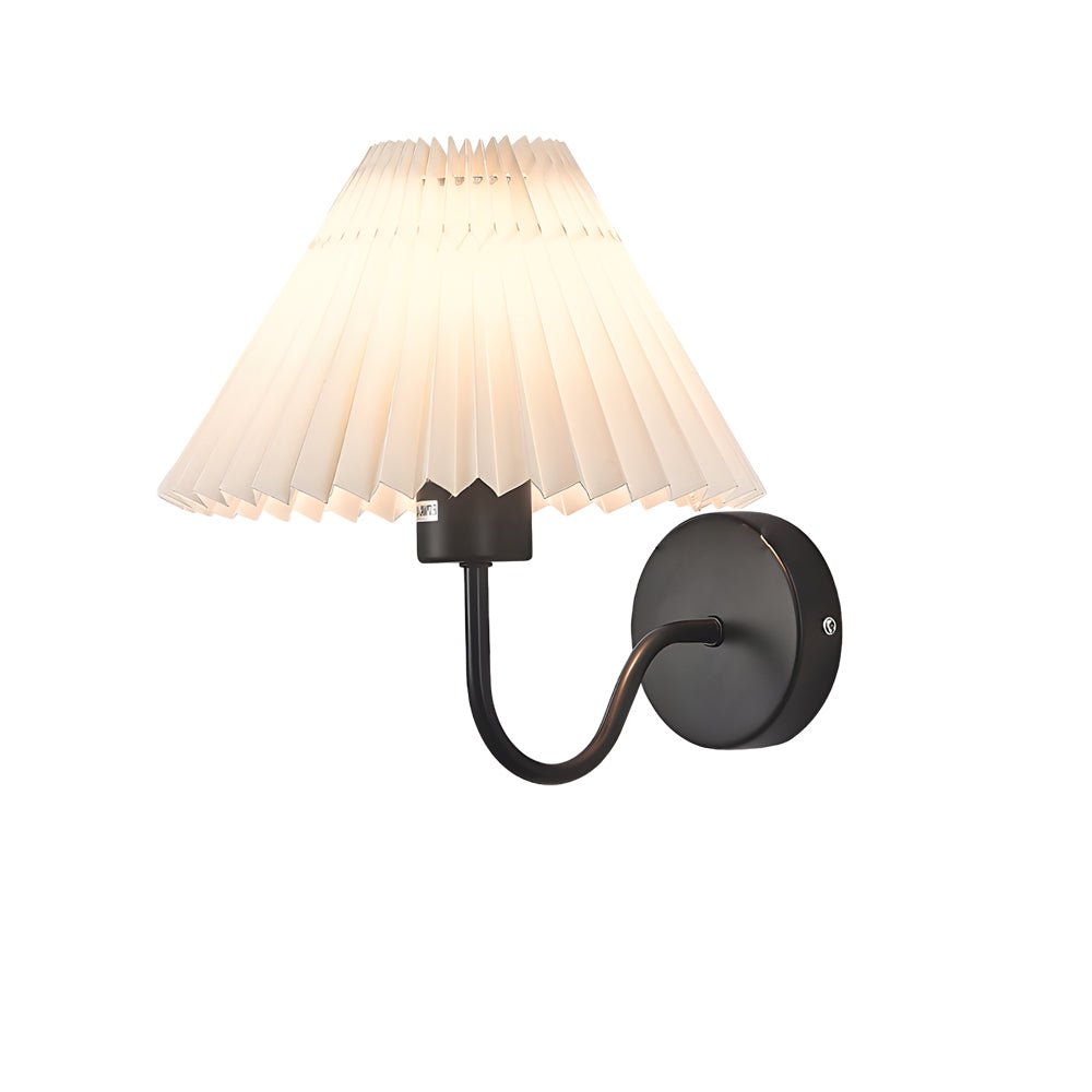 FENWICK LUSTROUS METAL WALL LAMP WITH RUFFLED TEXTILE SHADE