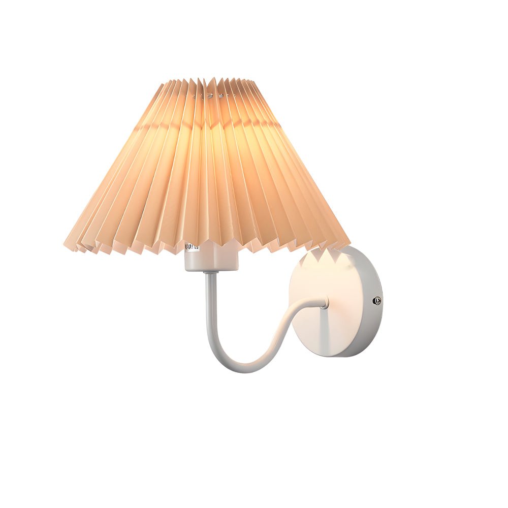 FENWICK LUSTROUS METAL WALL LAMP WITH RUFFLED TEXTILE SHADE