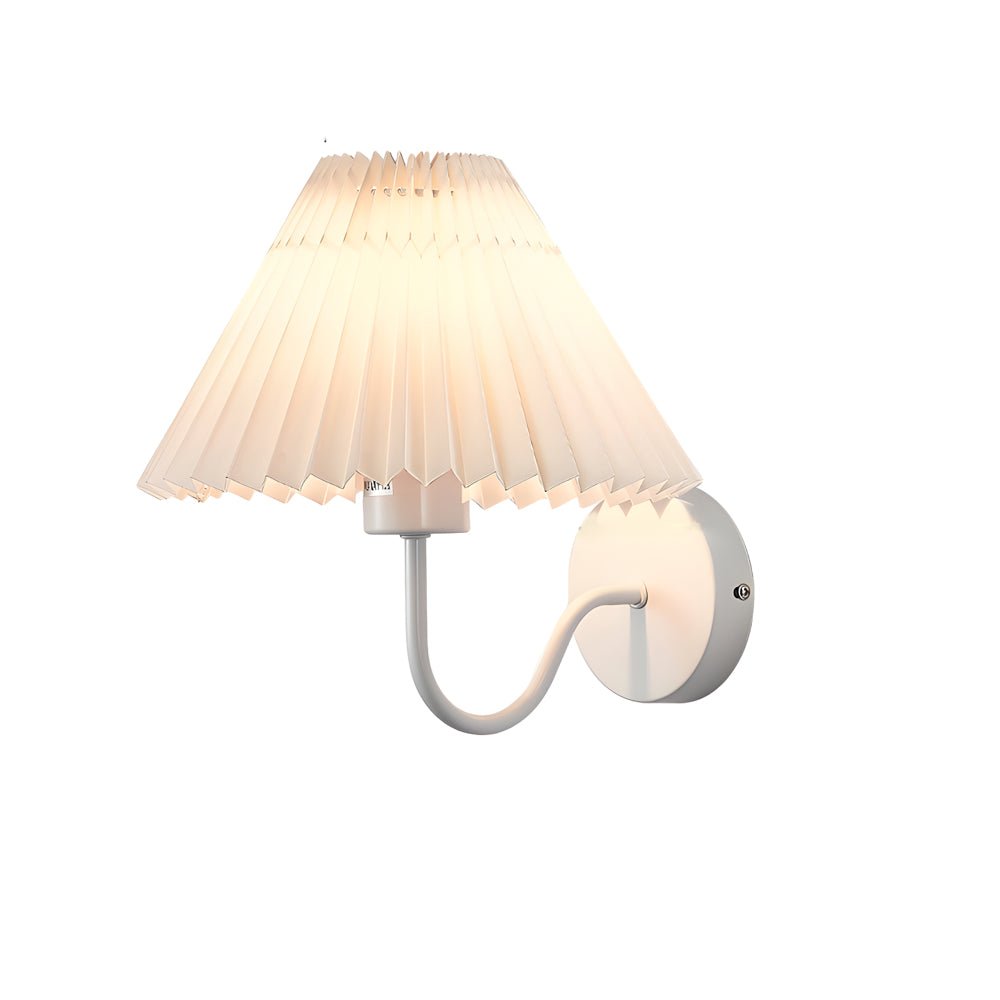 FENWICK LUSTROUS METAL WALL LAMP WITH RUFFLED TEXTILE SHADE