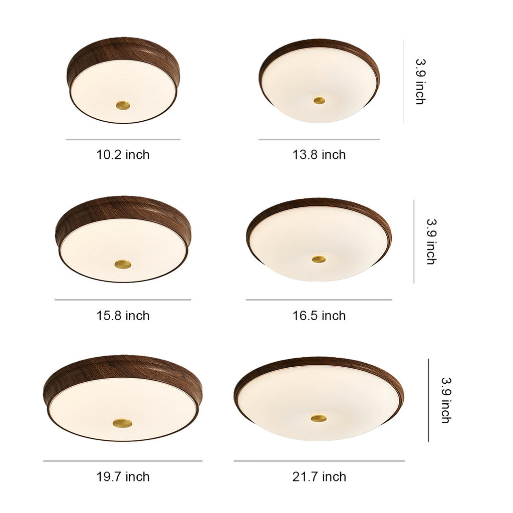 WINTHORPE WALNUT HORIZON FLUSH MOUNT LIGHT