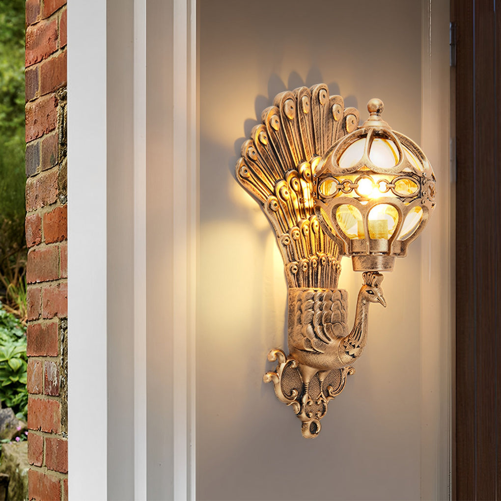 RAVENSHIRE VINTAGE PEACOCK OUTDOOR WALL LANTERN
