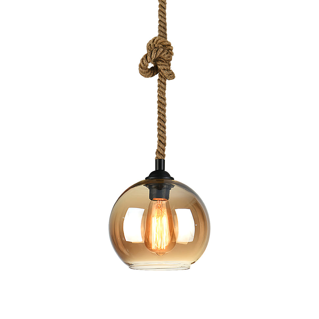 FENWICK HEMP ROPE LED HANGING LANTERN