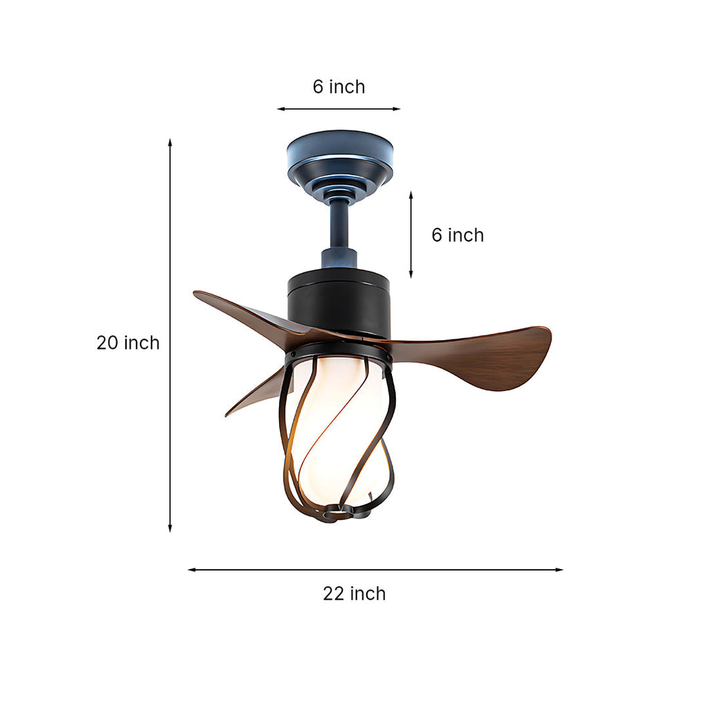CHARLESTON VINTAGE LED CEILING FAN WITH ILLUMINATION