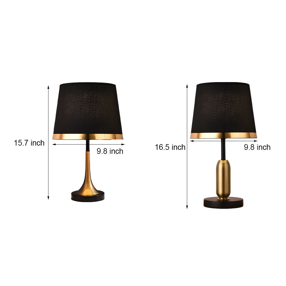 WINTERBOURNE MID-CENTURY BRASS AND MONOCHROME TABLE LAMP