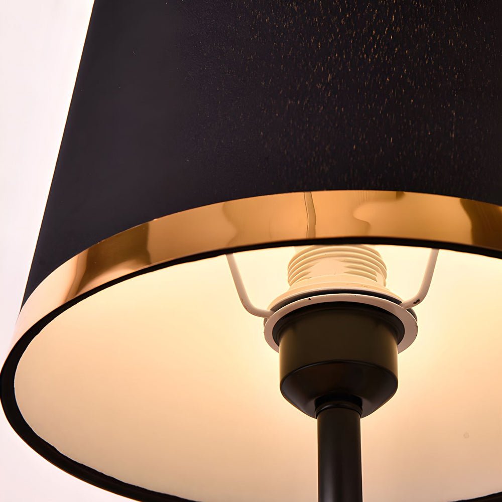 WINTERBOURNE MID-CENTURY BRASS AND MONOCHROME TABLE LAMP