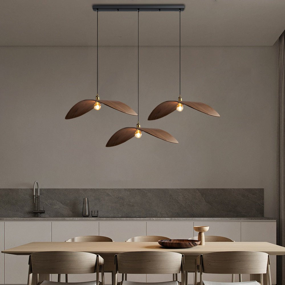 ELMSWORTH WALNUT LEAF CURVATURE PENDANT LIGHT
