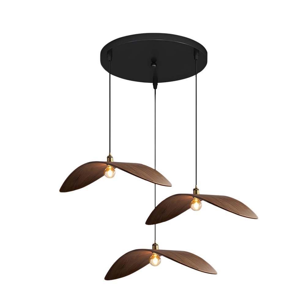 ELMSWORTH WALNUT LEAF CURVATURE PENDANT LIGHT