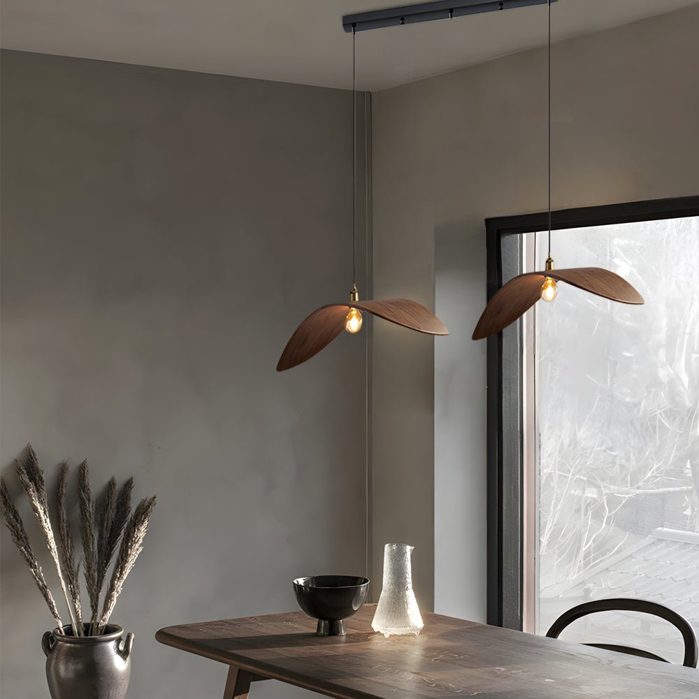 ELMSWORTH WALNUT LEAF CURVATURE PENDANT LIGHT