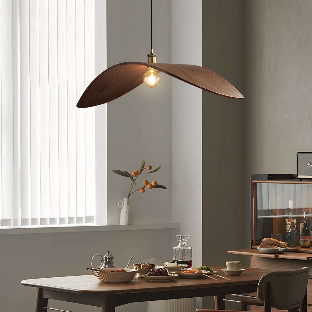 ELMSWORTH WALNUT LEAF CURVATURE PENDANT LIGHT