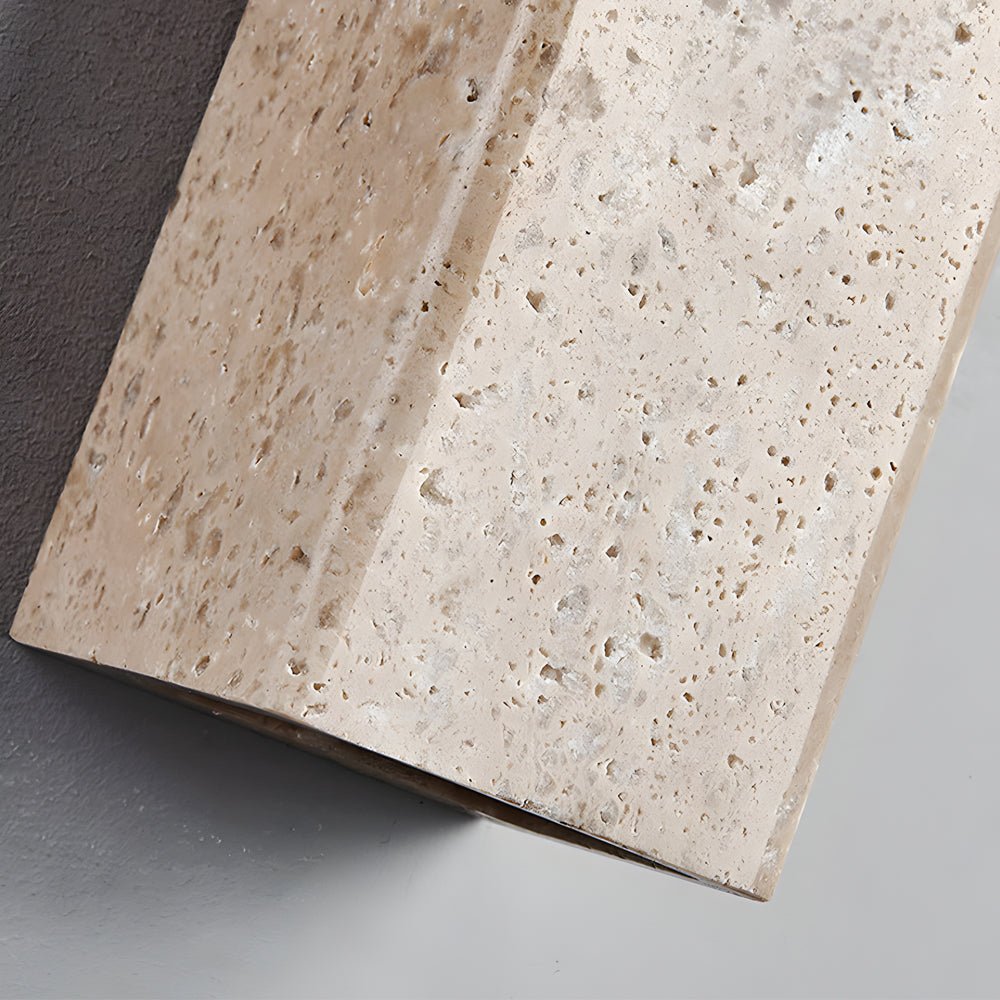 CHARLETON SUNSET TRAVERTINE LED WALL LIGHT - GEOMETRIC FORM