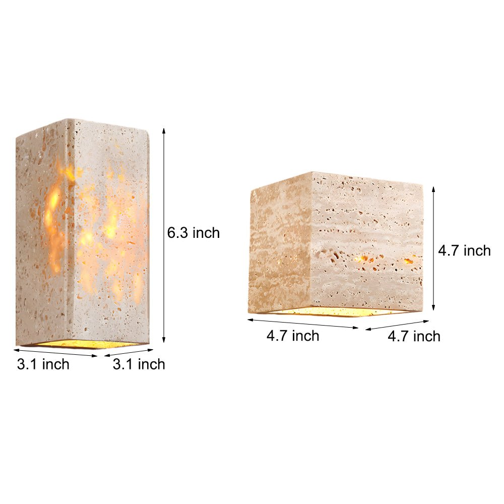 CHARLETON SUNSET TRAVERTINE LED WALL LIGHT - GEOMETRIC FORM