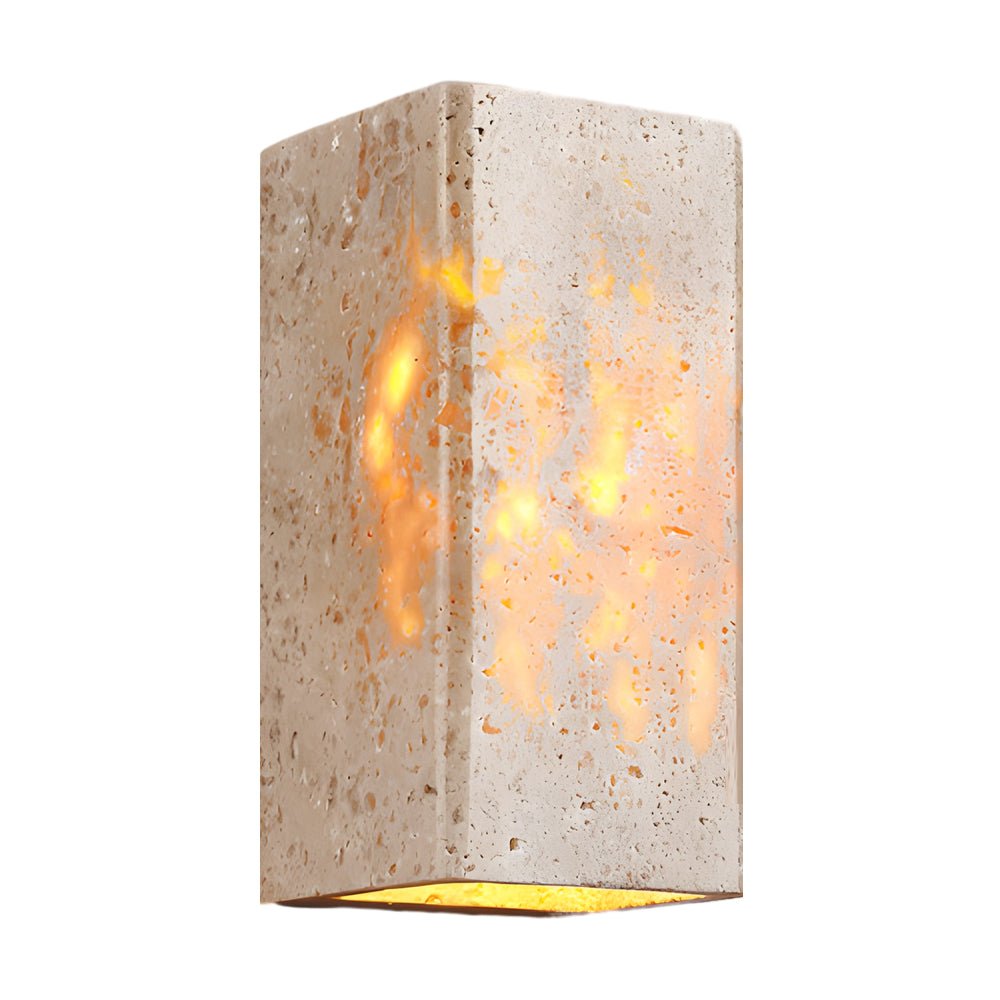 CHARLETON SUNSET TRAVERTINE LED WALL LIGHT - GEOMETRIC FORM
