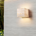 CHARLETON SUNSET TRAVERTINE LED WALL LIGHT - GEOMETRIC FORM