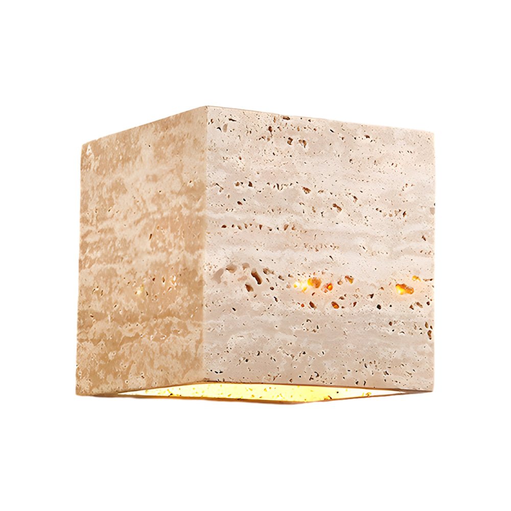 CHARLETON SUNSET TRAVERTINE LED WALL LIGHT - GEOMETRIC FORM