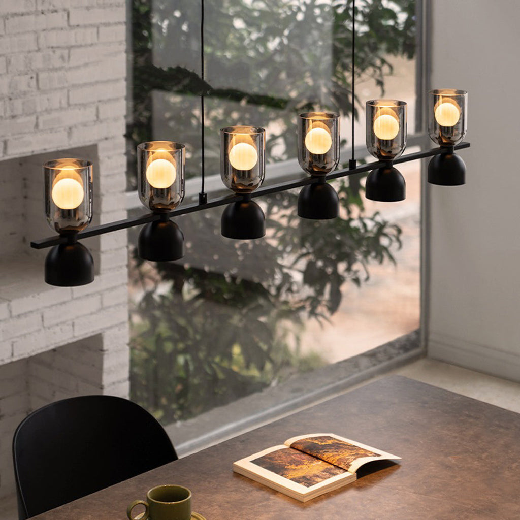 WINTHROP GLASS AND METAL ADJUSTABLE CEILING LANTERN