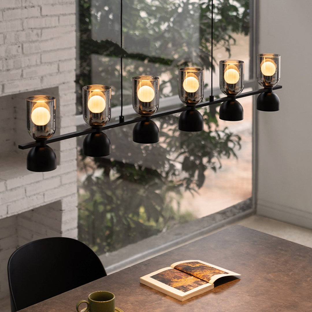 WINTHROP GLASS AND METAL ADJUSTABLE CEILING LANTERN