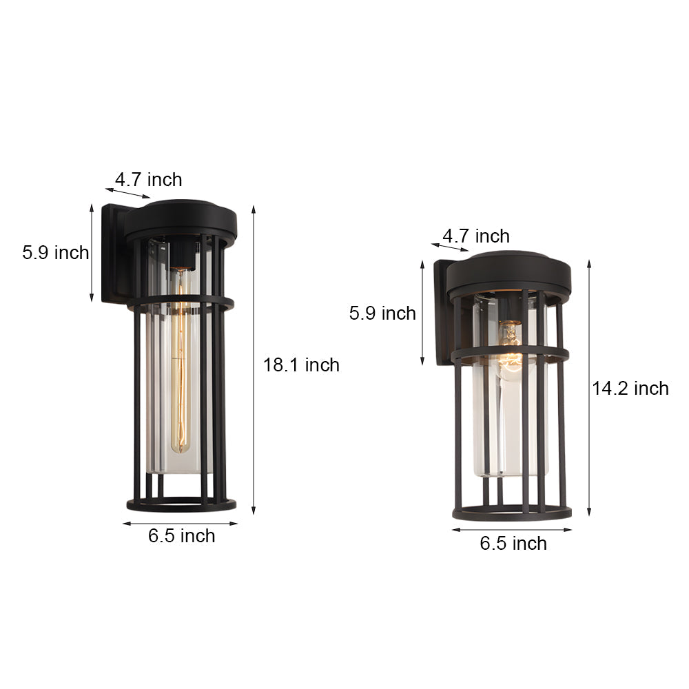 WINTERBOURNE WATER-RESISTANT OUTDOOR WALL LIGHT WITH GLASS SHADE