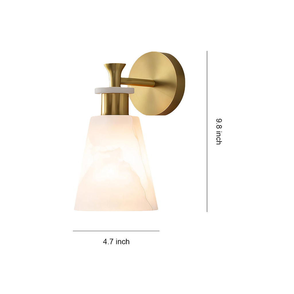 WINTERBOURNE BRASS AND MARBLE WALL LIGHT