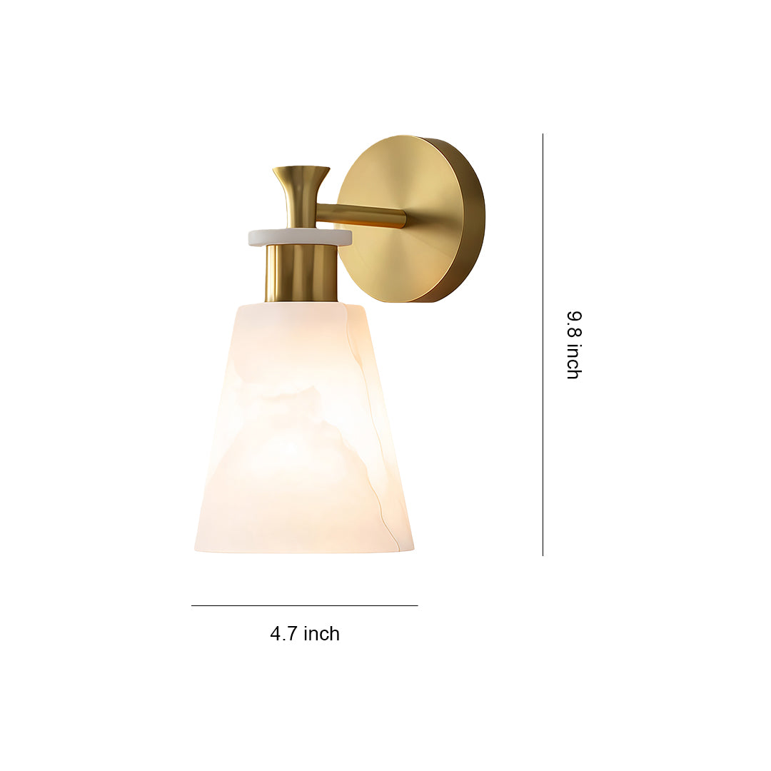 WINTERBOURNE BRASS AND MARBLE WALL LIGHT