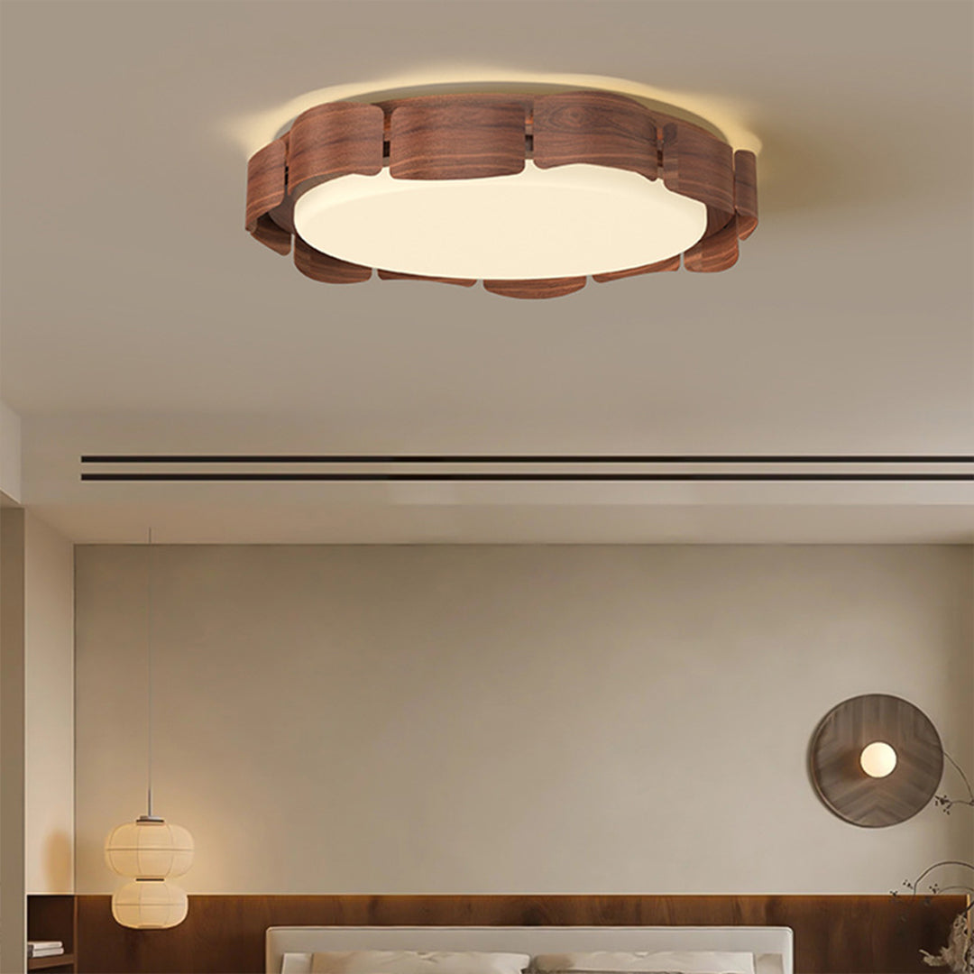 WINDSOR WOODEN RAY FLUSH MOUNT LIGHTING