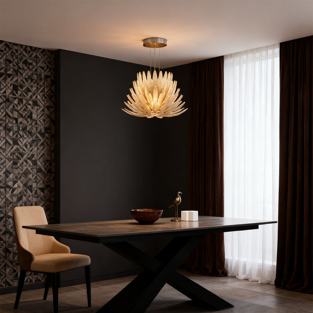 WINTHORPE STAINLESS STEEL CRYSTAL CEILING LANTERN
