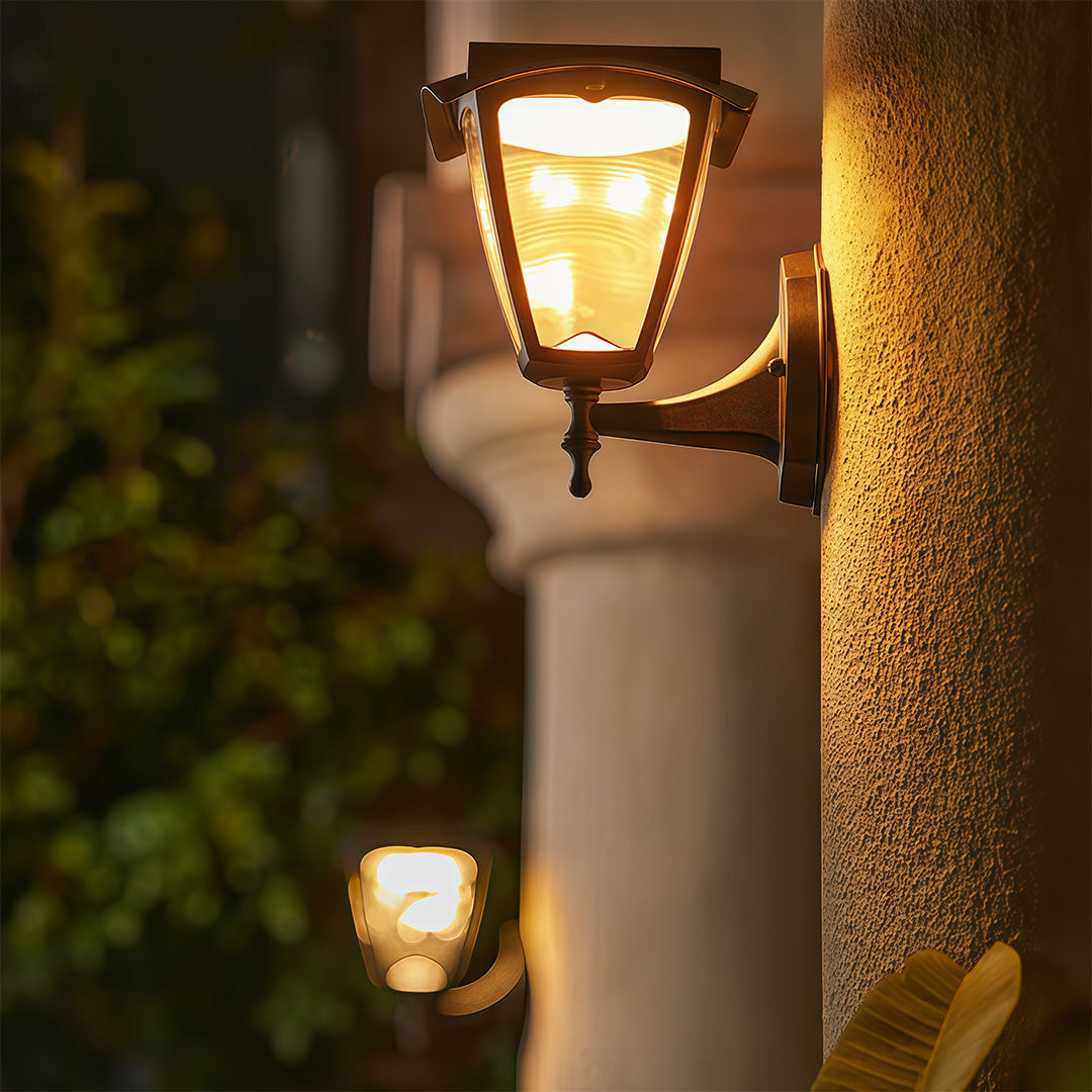 RAVENHURST BLACK SOLAR WALL LANTERN