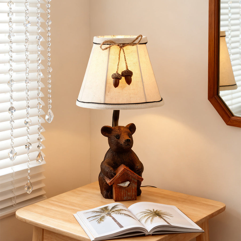 WINTERBOURNE BEAR FABRIC SHADE LAMP
