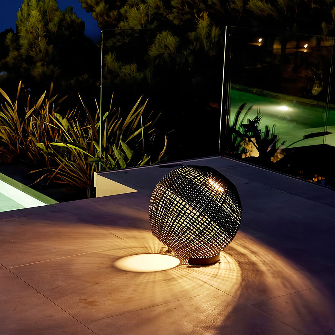 RAVENHURST WOVEN GLOBE OUTDOOR LANTERN