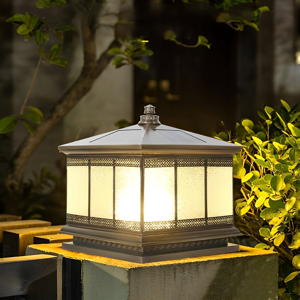 WINTERBOURNE SOLAR-POWERED COPPER GATE LANTERN