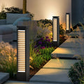 CHARLESTON STAINLESS STEEL LED PATHWAY ILLUMINATOR WITH LOUVERED DESIGN AND WATERPROOF FEATURES