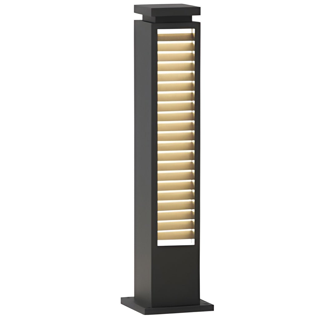 CHARLESTON STAINLESS STEEL LED PATHWAY ILLUMINATOR WITH LOUVERED DESIGN AND WATERPROOF FEATURES