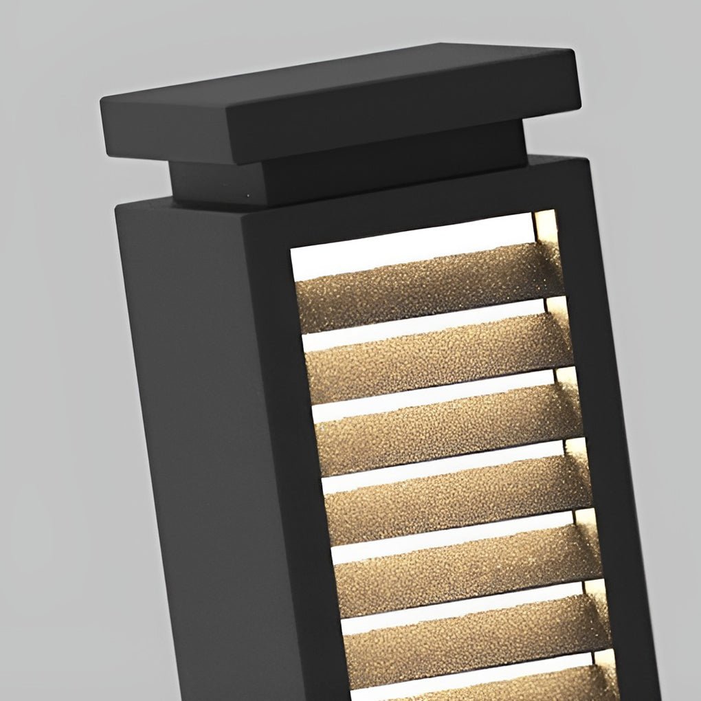 CHARLESTON STAINLESS STEEL LED PATHWAY ILLUMINATOR WITH LOUVERED DESIGN AND WATERPROOF FEATURES