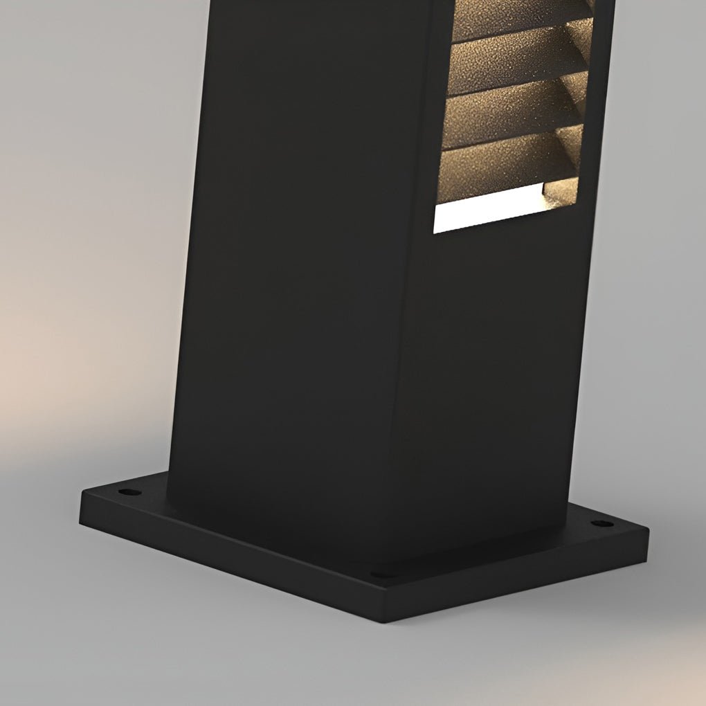 CHARLESTON STAINLESS STEEL LED PATHWAY ILLUMINATOR WITH LOUVERED DESIGN AND WATERPROOF FEATURES