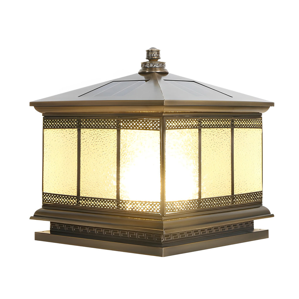 WINTERBOURNE SOLAR-POWERED COPPER GATE LANTERN