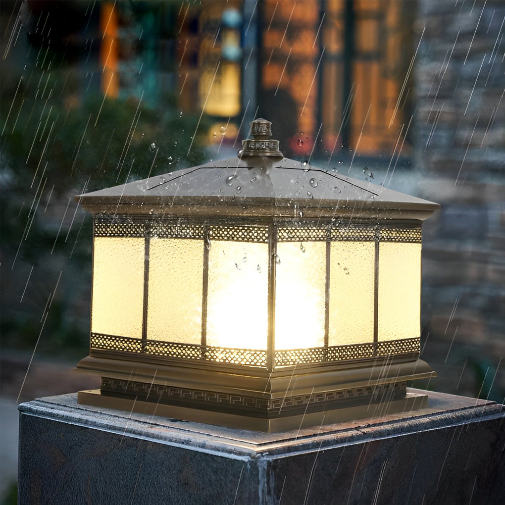 WINTERBOURNE SOLAR-POWERED COPPER GATE LANTERN