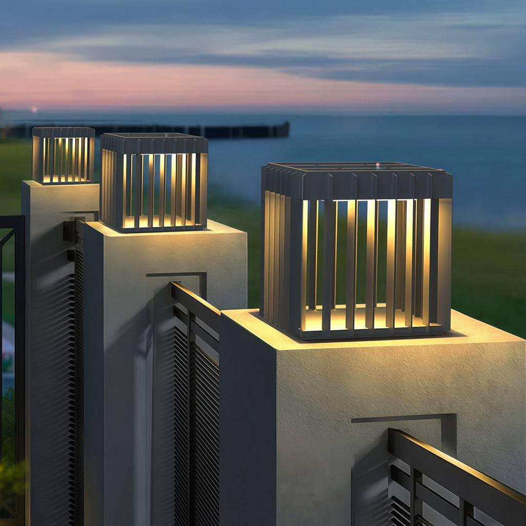 WINTHORPE SQUARE WATER-RESISTANT OUTDOOR PILLAR LANTERN