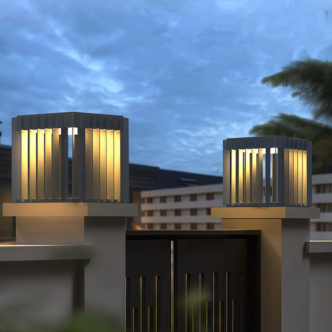 WINTHORPE SQUARE WATER-RESISTANT OUTDOOR PILLAR LANTERN