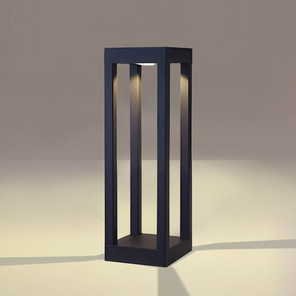 WINDSOR BLACK ALUMINUM 7W LANDSCAPE BOLLARD LIGHTS WITH FOUR-BEAM ILLUMINATION